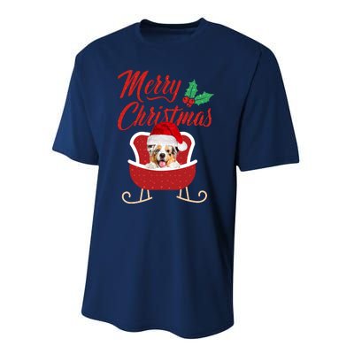 Aussie Dog Merry Christmas Design For The Holiday Season! Performance Sprint T-Shirt