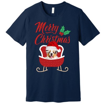 Aussie Dog Merry Christmas Design For The Holiday Season! Premium T-Shirt