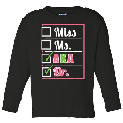 Aka Doctor Medical Worker Appreciation Graduation Toddler Long Sleeve Shirt