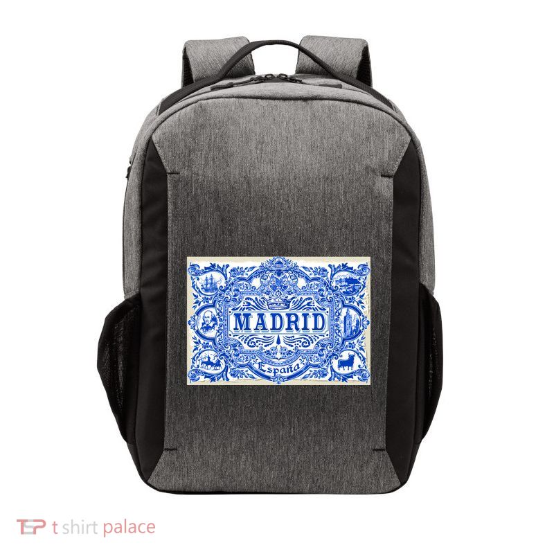 Azulejo Decoration Madrid Blue Vintage Azulejos Tiles Vector Backpack