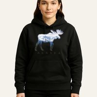Alaska Day Moose Snowy Mountain Alaskan Tourist Hoodie