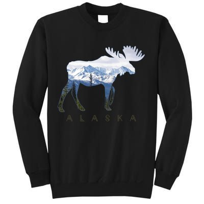Alaska Day Moose Snowy Mountain Alaskan Tourist Sweatshirt
