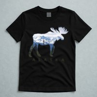 Alaska Day Moose Snowy Mountain Alaskan Tourist T-Shirt