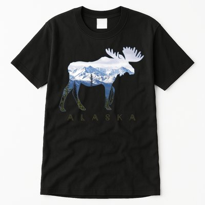 Alaska Day Moose Snowy Mountain Alaskan Tourist Tall T-Shirt