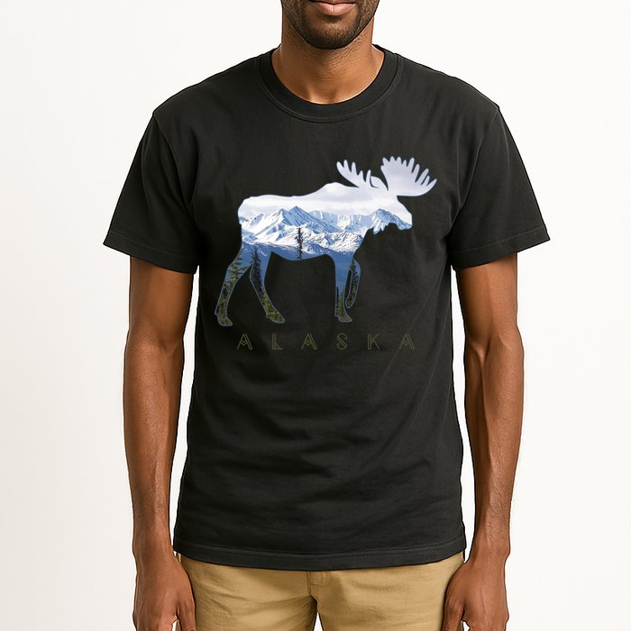 Alaska Day Moose Snowy Mountain Alaskan Tourist Tall T-Shirt