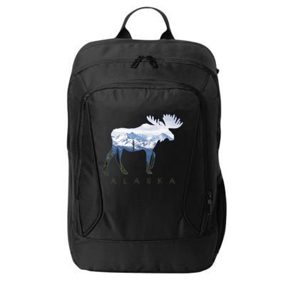 Alaska Day Moose Snowy Mountain Alaskan Tourist City Backpack
