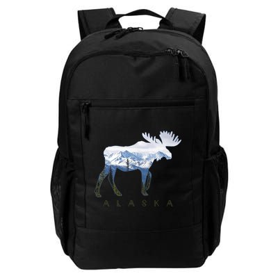 Alaska Day Moose Snowy Mountain Alaskan Tourist Backpack