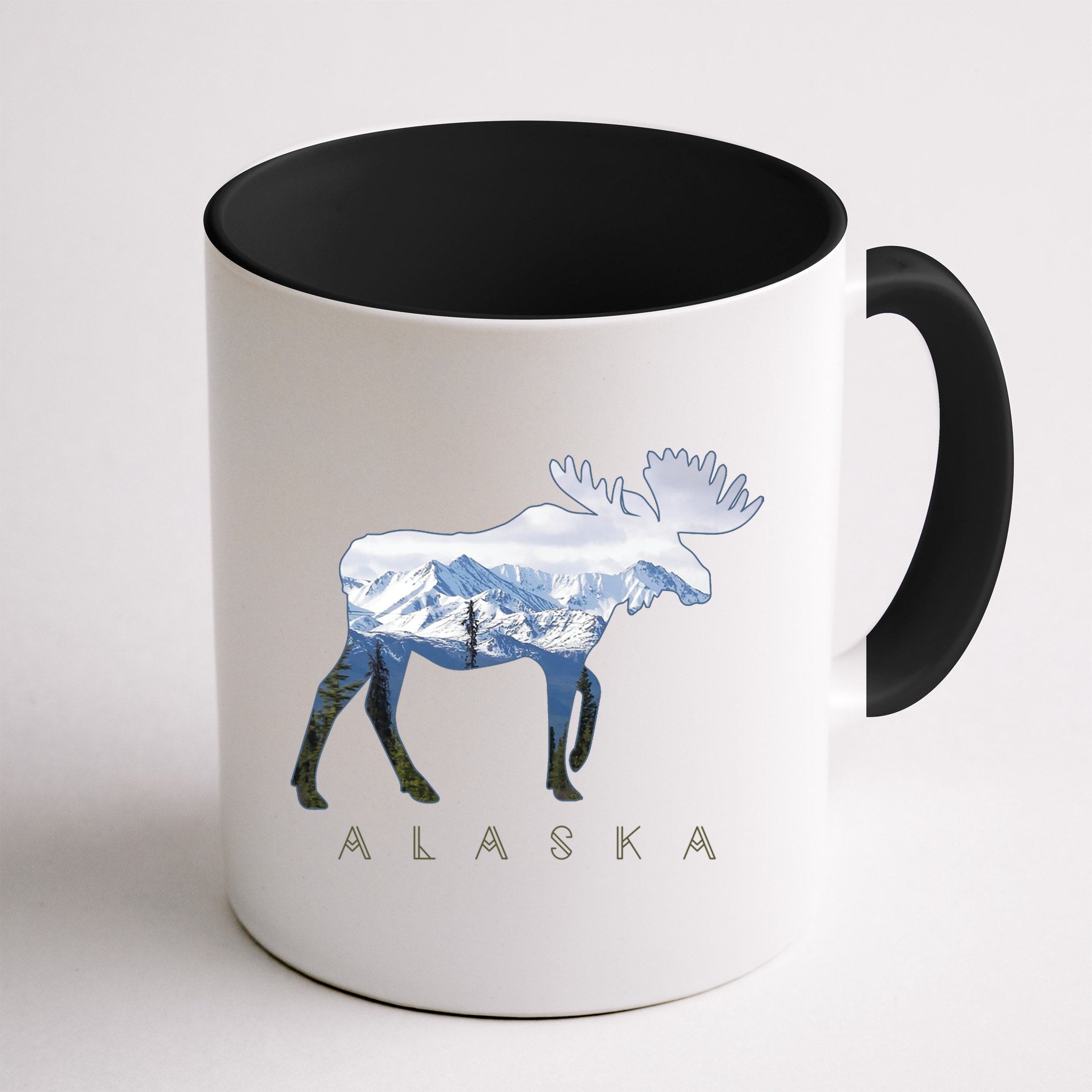 Alaska Day Moose Snowy Mountain Alaskan Tourist Mug
