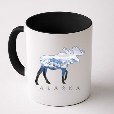 Alaska Day Moose Snowy Mountain Alaskan Tourist Mug