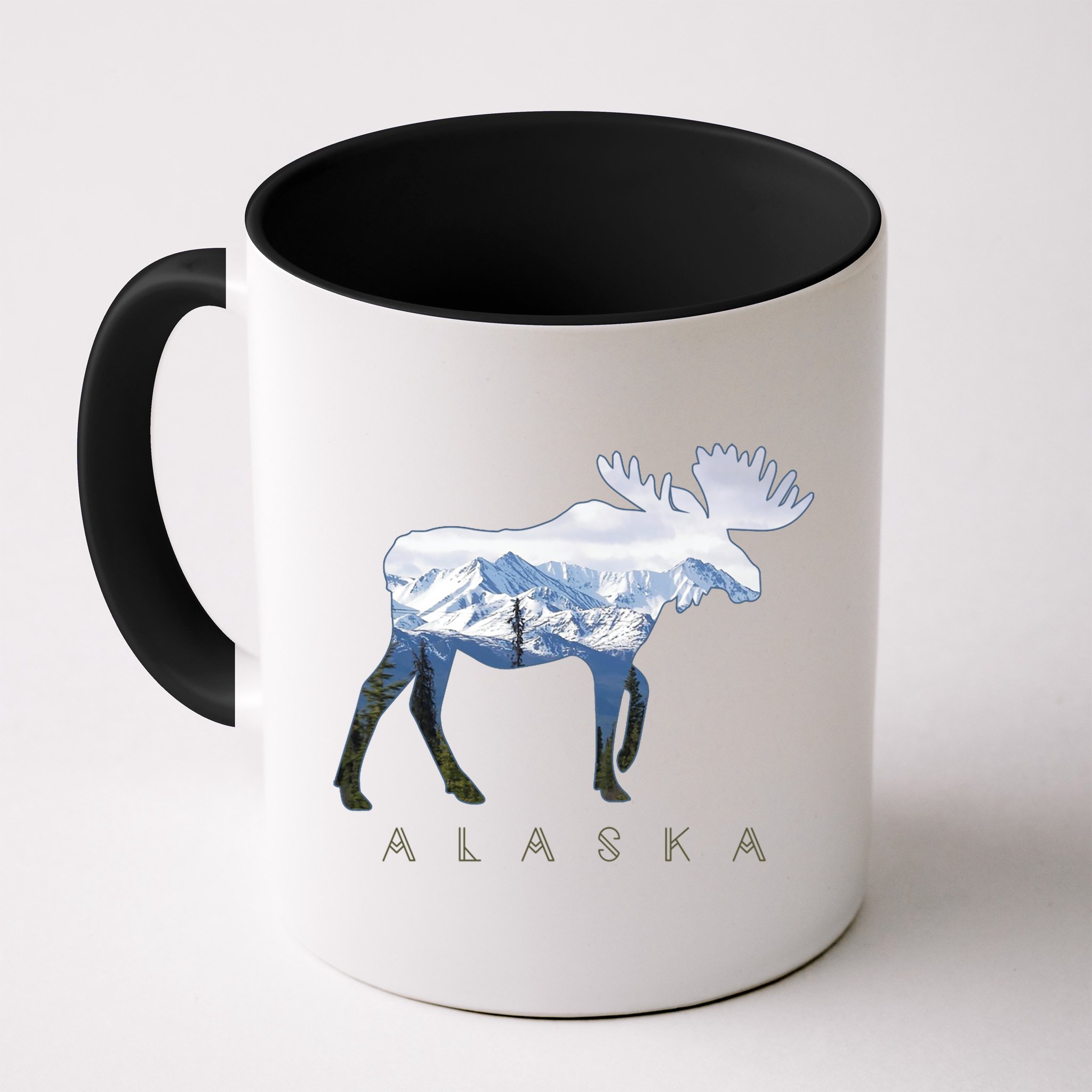 Alaska Day Moose Snowy Mountain Alaskan Tourist Mug