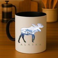 Alaska Day Moose Snowy Mountain Alaskan Tourist Mug