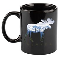Alaska Day Moose Snowy Mountain Alaskan Tourist 11oz C Handle Ceramic Mug