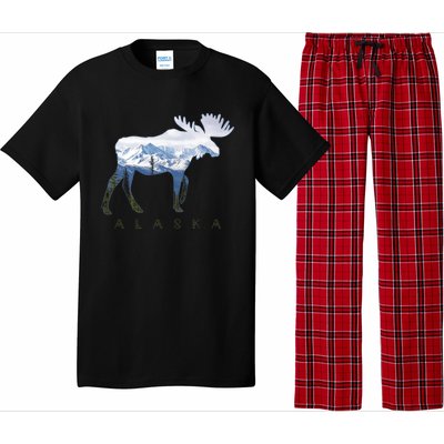 Alaska Day Moose Snowy Mountain Alaskan Tourist Pajama Set