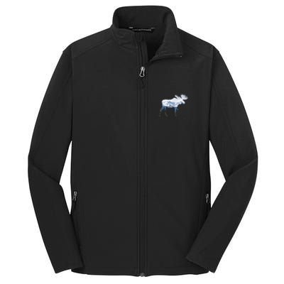 Alaska Day Moose Snowy Mountain Alaskan Tourist Core Soft Shell Jacket