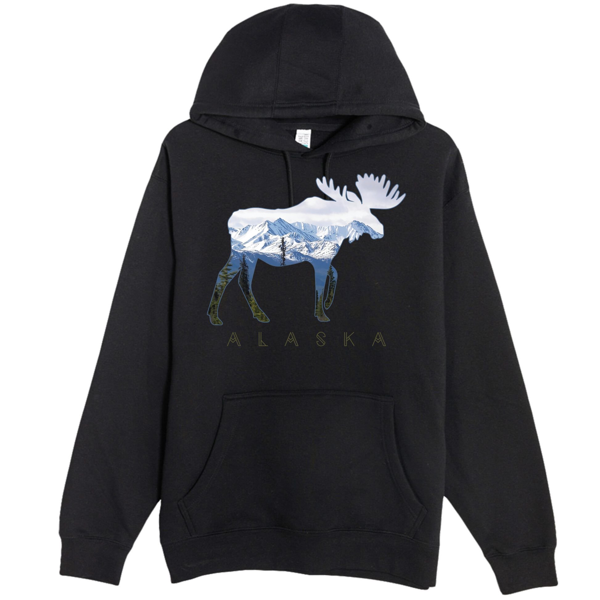 Alaska Day Moose Snowy Mountain Alaskan Tourist Premium Pullover Hoodie