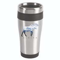 Alaska Day Moose Snowy Mountain Alaskan Tourist 16oz Travel Tumbler