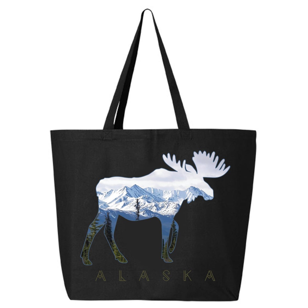 Alaska Day Moose Snowy Mountain Alaskan Tourist 25L Jumbo Tote