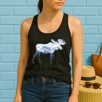 Alaska Day Moose Snowy Mountain Alaskan Tourist Womens Tank Top