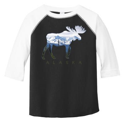 Alaska Day Moose Snowy Mountain Alaskan Tourist Toddler Fine Jersey T-Shirt