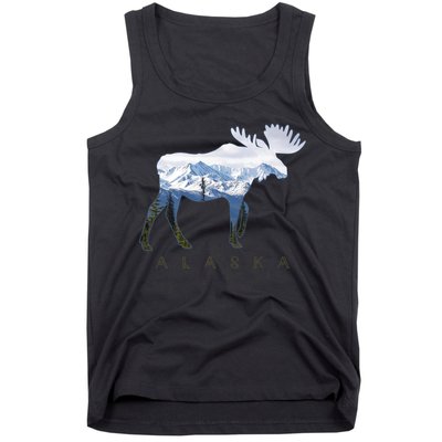 Alaska Day Moose Snowy Mountain Alaskan Tourist Tank Top