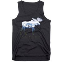 Alaska Day Moose Snowy Mountain Alaskan Tourist Tank Top