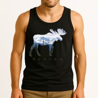 Alaska Day Moose Snowy Mountain Alaskan Tourist Tank Top