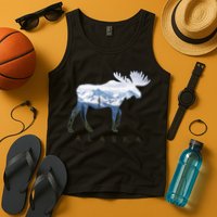 Alaska Day Moose Snowy Mountain Alaskan Tourist Tank Top
