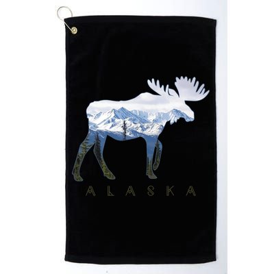 Alaska Day Moose Snowy Mountain Alaskan Tourist Golf Towel