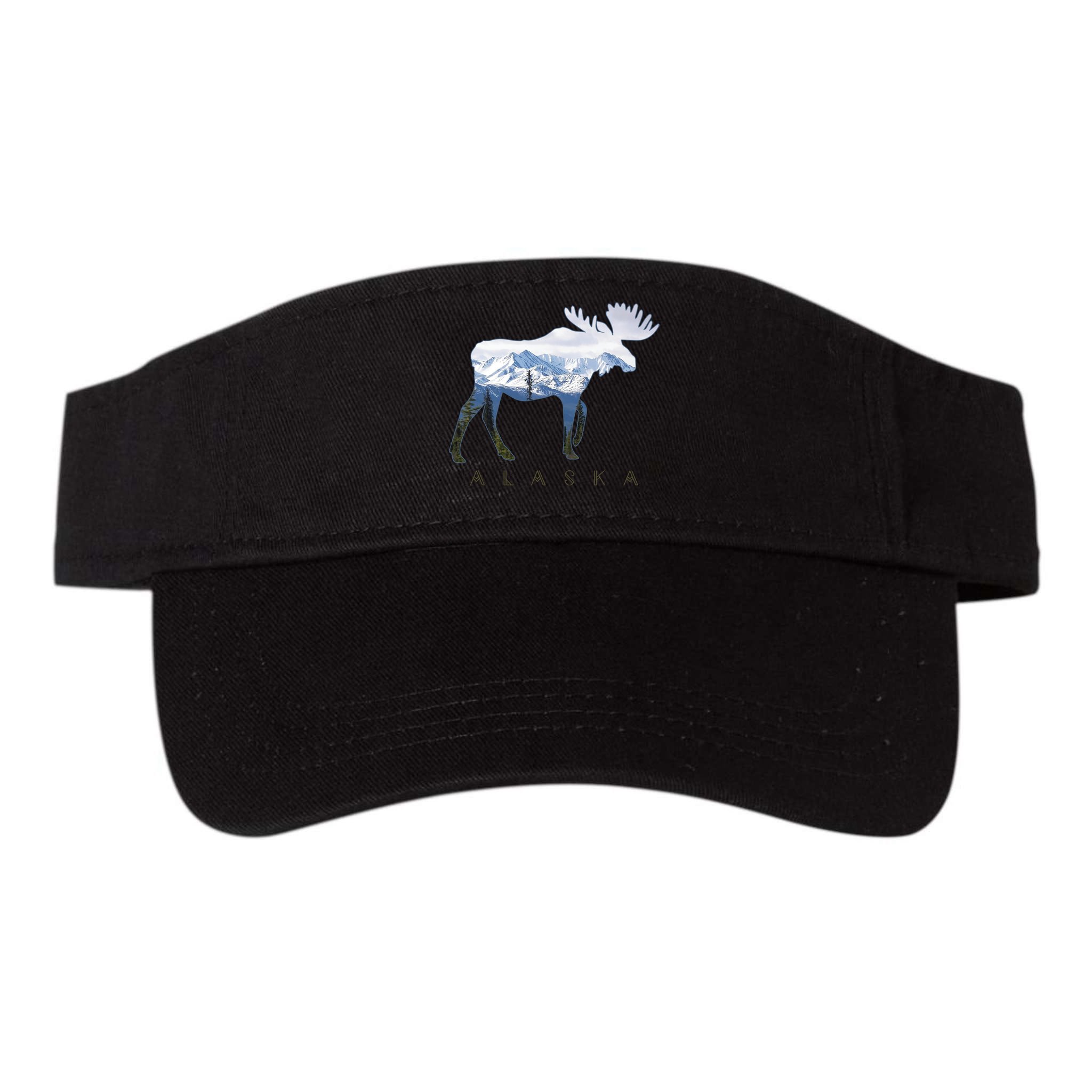 Alaska Day Moose Snowy Mountain Alaskan Tourist Visor