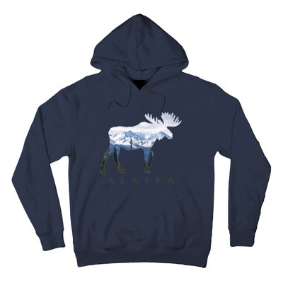 Alaska Day Moose Snowy Mountain Alaskan Tourist Hoodie