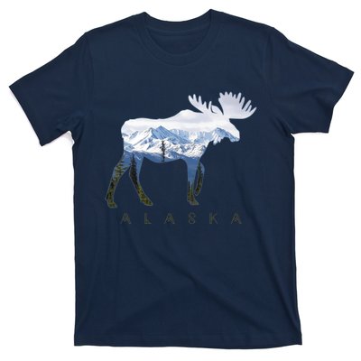 Alaska Day Moose Snowy Mountain Alaskan Tourist T-Shirt