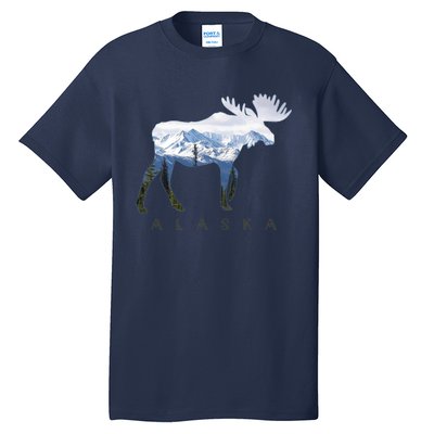 Alaska Day Moose Snowy Mountain Alaskan Tourist Tall T-Shirt