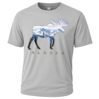 Alaska Day Moose Snowy Mountain Alaskan Tourist Performance Shirt