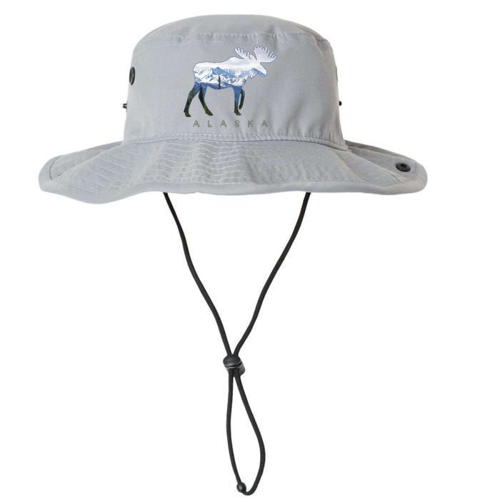 Alaska Day Moose Snowy Mountain Alaskan Tourist Bucket Hat