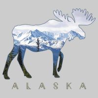 Alaska Day Moose Snowy Mountain Alaskan Tourist Bucket Hat