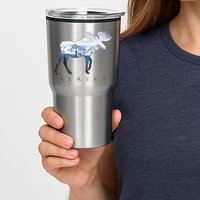 Alaska Day Moose Snowy Mountain Alaskan Tourist Tumbler