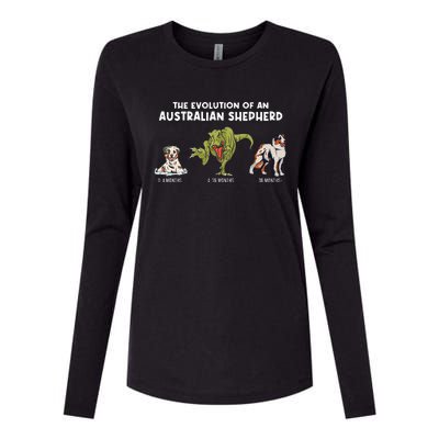 Aussie Dog Mom The Evolution Of An Australian Shepherd Womens Cotton Relaxed Long Sleeve T-Shirt