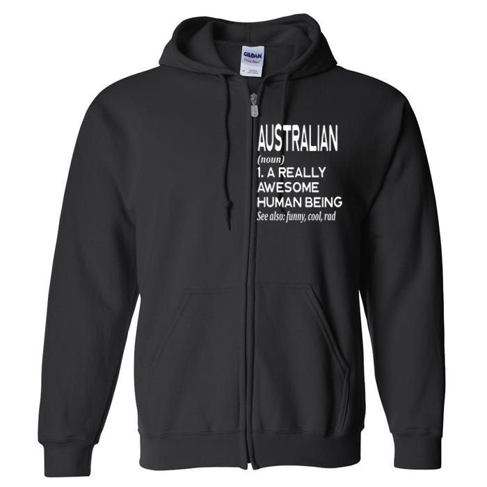 Australian Definition Melbourne Sydney Brisbane Perth Full Zip Hoodie