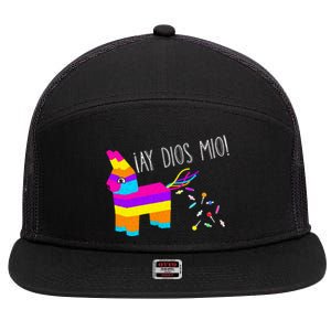 ¡Ay Dios Mio! Piñata Problems Worried Burro Pinata has Candy Accident Classic 7 Panel Mesh Trucker Snapback Hat