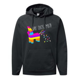 ¡Ay Dios Mio! Piñata Problems Worried Burro Pinata has Candy Accident Classic Performance Fleece Hoodie