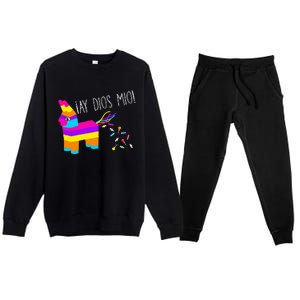 ¡Ay Dios Mio! Piñata Problems Worried Burro Pinata has Candy Accident Classic Premium Crewneck Sweatsuit Set