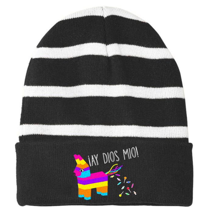 ¡Ay Dios Mio! Piñata Problems Worried Burro Pinata has Candy Accident Classic Striped Beanie with Solid Band