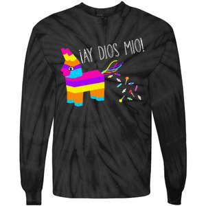 ¡Ay Dios Mio! Piñata Problems Worried Burro Pinata has Candy Accident Classic Tie-Dye Long Sleeve Shirt