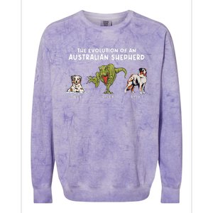 Aussie Dog Mom The Evolution Of An Australian Shepherd Colorblast Crewneck Sweatshirt