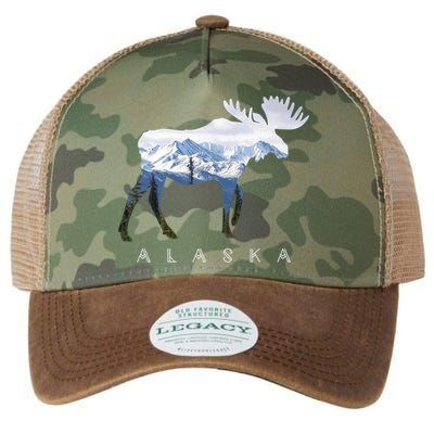 Alaska Day Moose Snowy Mountain Alaskan Tourist Or Resident Gift Legacy Tie Dye Trucker Hat