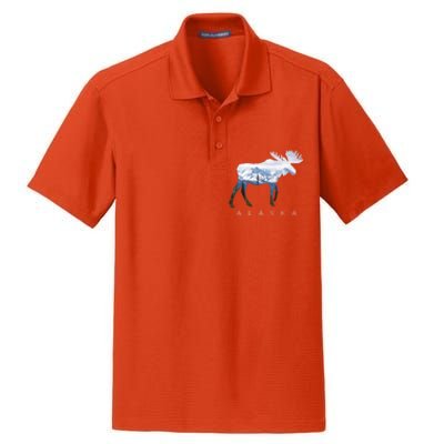 Alaska Day Moose Snowy Mountain Alaskan Tourist Or Resident Gift Dry Zone Grid Polo