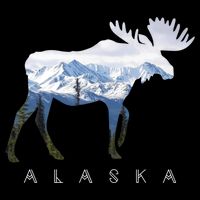 Alaska Day Moose Snowy Mountain Alaskan Tourist Or Resident Gift Sustainable Bucket Hat