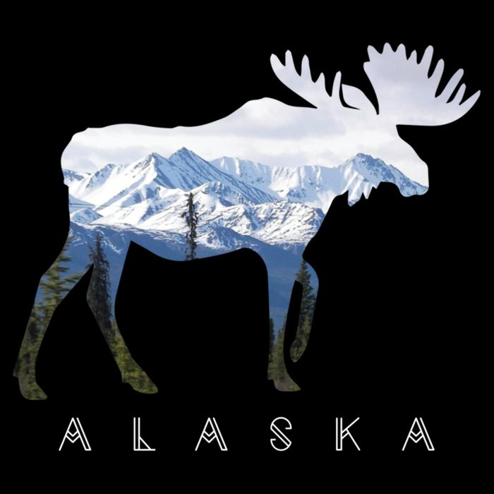 Alaska Day Moose Snowy Mountain Alaskan Tourist Or Resident Gift Sustainable Bucket Hat