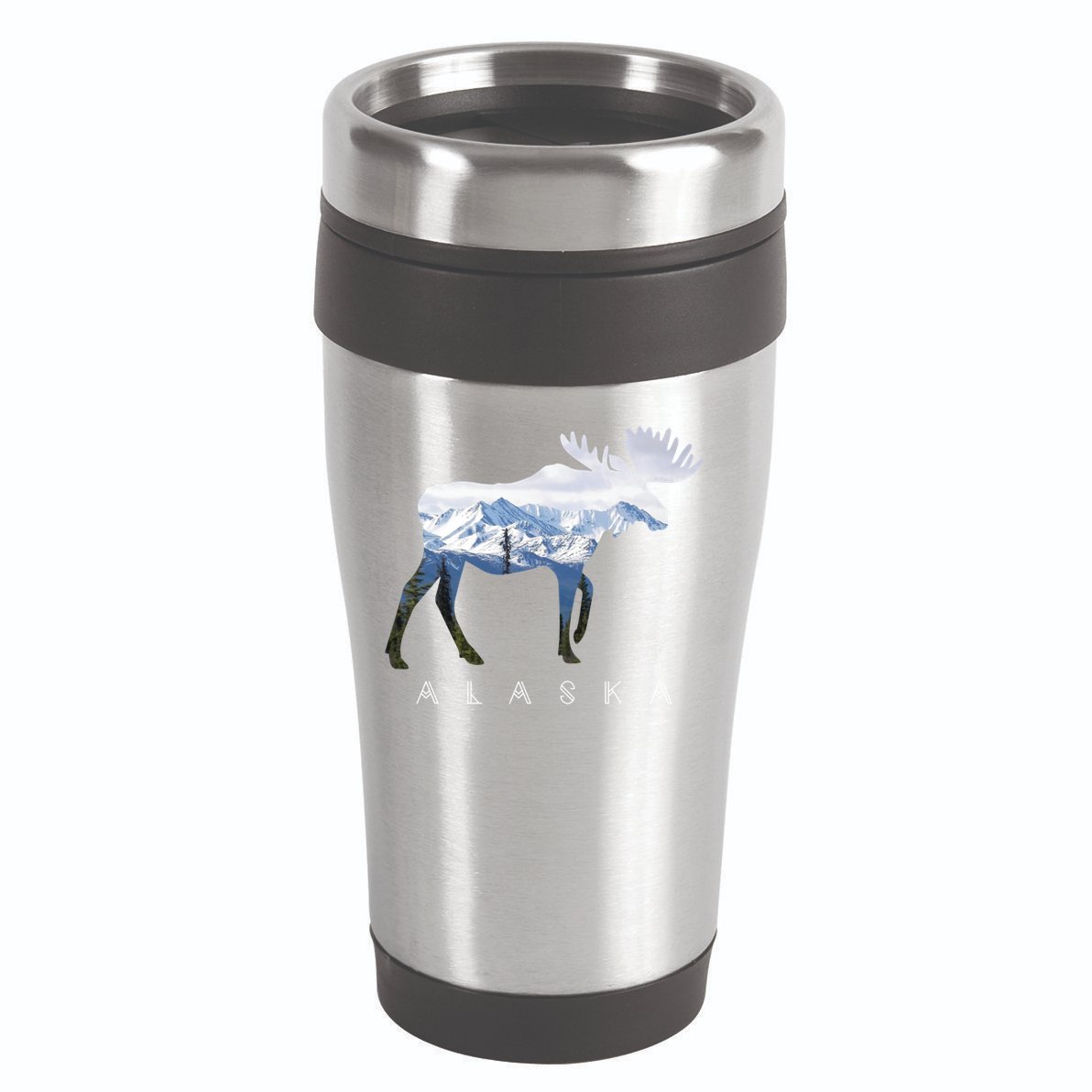 Alaska Day Moose Snowy Mountain Alaskan Tourist Or Resident Gift 16oz Travel Tumbler