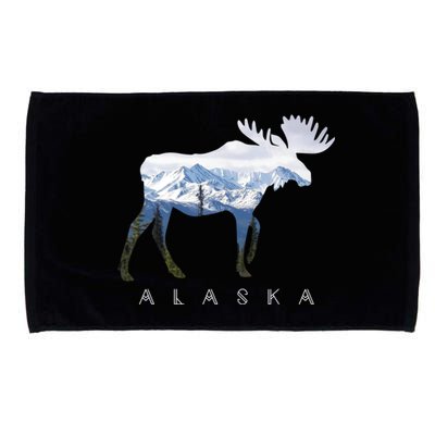 Alaska Day Moose Snowy Mountain Alaskan Tourist Or Resident Gift Microfiber Hand Towel